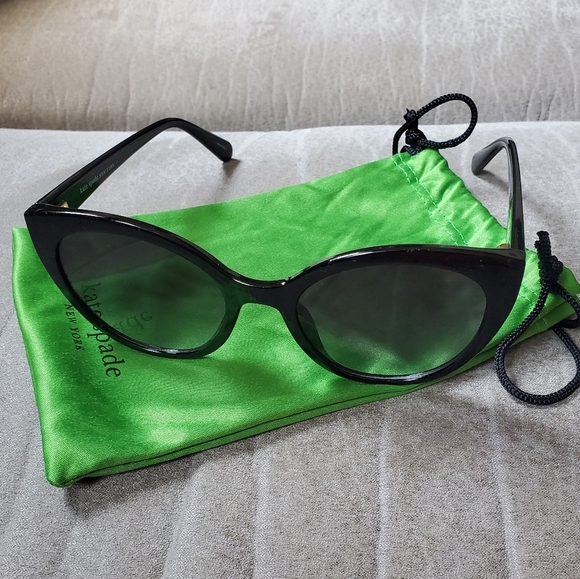 Kate Spade - Women's Samantha/S 8079O Black Cat Eye Sunglasses 54mm Black - Picture 10 of 12